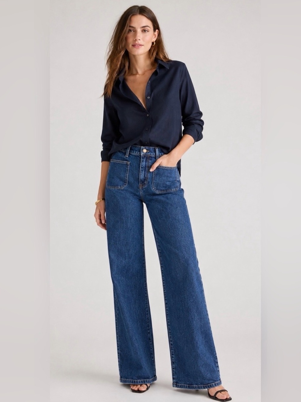 J. Crew Slim wide-leg patch-pocket jean